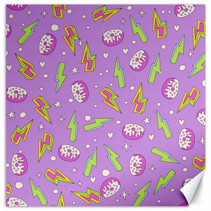 Cute Girl Fashion Seamless Pattern With Tasty Sweet Donuts Cartoon Arrows Pattern Cute Sweets Teen G Canvas 16  x 16 