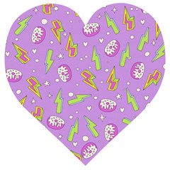 Cute Girl Fashion Seamless Pattern With Tasty Sweet Donuts Cartoon Arrows Pattern Cute Sweets Teen G Wooden Puzzle Heart by Wegoenart