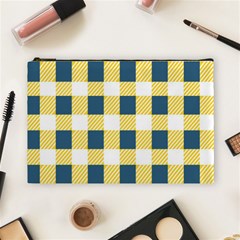 Diagonal Checkered Plaid Seamless Pattern Cosmetic Bag (large) by Wegoenart