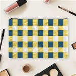 Diagonal Checkered Plaid Seamless Pattern Cosmetic Bag (Large) Front