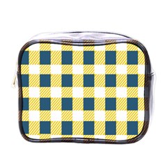 Diagonal Checkered Plaid Seamless Pattern Mini Toiletries Bag (one Side) by Wegoenart