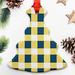 Diagonal Checkered Plaid Seamless Pattern Ornament (christmas Tree)  by Wegoenart