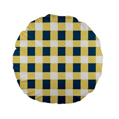 Diagonal Checkered Plaid Seamless Pattern Standard 15  Premium Flano Round Cushions by Wegoenart