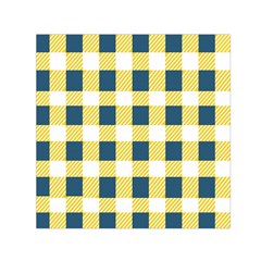 Diagonal Checkered Plaid Seamless Pattern Small Satin Scarf (square) by Wegoenart