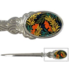 Fashionable Seamless Tropical Pattern With Bright Green Blue Plants Leaves Letter Opener by Wegoenart