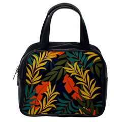 Fashionable Seamless Tropical Pattern With Bright Green Blue Plants Leaves Classic Handbag (one Side) by Wegoenart