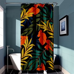 Fashionable Seamless Tropical Pattern With Bright Green Blue Plants Leaves Shower Curtain 36  X 72  (stall)  by Wegoenart