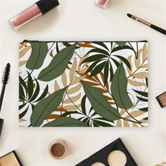 Botanical Seamless Tropical Pattern With Bright Green Yellow Plants Leaves Cosmetic Bag (large) by Wegoenart