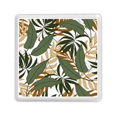 Botanical Seamless Tropical Pattern With Bright Green Yellow Plants Leaves Memory Card Reader (square) by Wegoenart