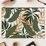 Botanical Seamless Tropical Pattern With Bright Green Yellow Plants Leaves Cosmetic Bag (XXXL) Front