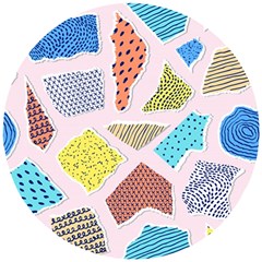 Pattern With Pieces Paper Wooden Puzzle Round