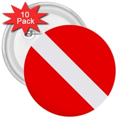 Diving Flag 3  Buttons (10 Pack)  by FlagGallery