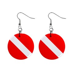 Diving Flag Mini Button Earrings by FlagGallery