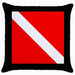 Diving Flag Throw Pillow Case (black) by FlagGallery