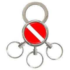 Diving Flag 3-ring Key Chain by FlagGallery