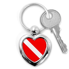 Diving Flag Key Chain (heart) by FlagGallery