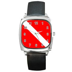 Diving Flag Square Metal Watch by FlagGallery