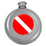 Diving flag Round Hip Flask (5 oz) Front