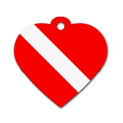 Diving Flag Dog Tag Heart (one Side) by FlagGallery