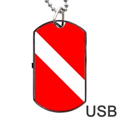 Diving Flag Dog Tag Usb Flash (one Side) by FlagGallery