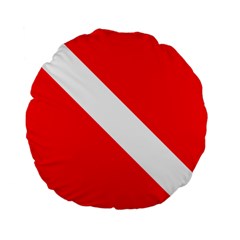 Diving Flag Standard 15  Premium Flano Round Cushions by FlagGallery