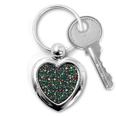 Flowering Branches Seamless Pattern Key Chain (heart) by Wegoenart