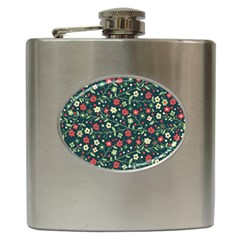 Flowering Branches Seamless Pattern Hip Flask (6 Oz) by Wegoenart