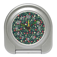 Flowering Branches Seamless Pattern Travel Alarm Clock by Wegoenart