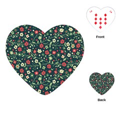 Flowering Branches Seamless Pattern Playing Cards Single Design (heart) by Wegoenart