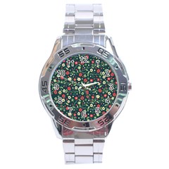 Flowering Branches Seamless Pattern Stainless Steel Analogue Watch by Wegoenart