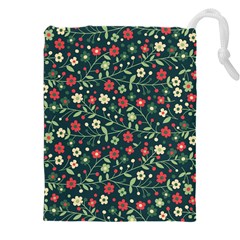 Flowering Branches Seamless Pattern Drawstring Pouch (4xl) by Wegoenart