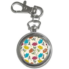 Pattern With Paper Tulips Key Chain Watches by Wegoenart