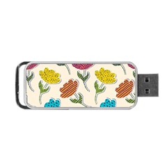 Pattern With Paper Tulips Portable Usb Flash (two Sides) by Wegoenart