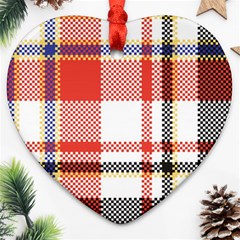 Plaid Mosaic Pixel Seamless Pattern Ornament (heart) by Wegoenart