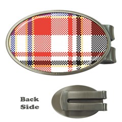 Plaid Mosaic Pixel Seamless Pattern Money Clips (oval)  by Wegoenart