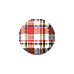 Plaid Mosaic Pixel Seamless Pattern Golf Ball Marker by Wegoenart