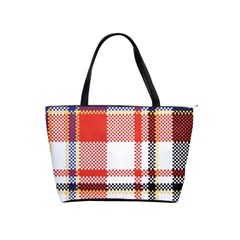 Plaid Mosaic Pixel Seamless Pattern Classic Shoulder Handbag by Wegoenart