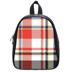 Plaid Mosaic Pixel Seamless Pattern School Bag (small) by Wegoenart