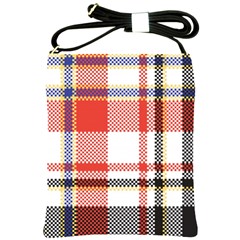 Plaid Mosaic Pixel Seamless Pattern Shoulder Sling Bag by Wegoenart