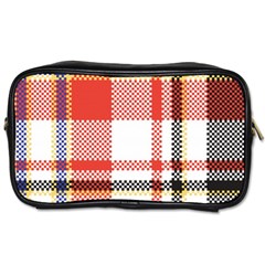 Plaid Mosaic Pixel Seamless Pattern Toiletries Bag (two Sides) by Wegoenart