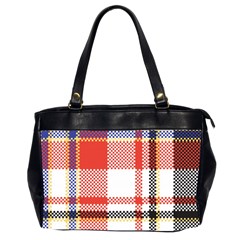 Plaid Mosaic Pixel Seamless Pattern Oversize Office Handbag (2 Sides) by Wegoenart