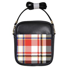 Plaid Mosaic Pixel Seamless Pattern Girls Sling Bag by Wegoenart