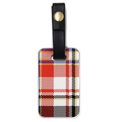 Plaid Mosaic Pixel Seamless Pattern Luggage Tag (one Side) by Wegoenart