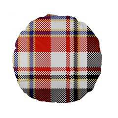 Plaid Mosaic Pixel Seamless Pattern Standard 15  Premium Flano Round Cushions by Wegoenart