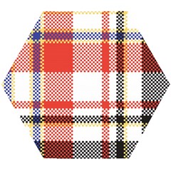 Plaid Mosaic Pixel Seamless Pattern Wooden Puzzle Hexagon by Wegoenart