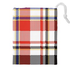 Plaid Mosaic Pixel Seamless Pattern Drawstring Pouch (5xl) by Wegoenart