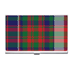 British Tartan Check Plaid Seamless Pattern Business Card Holder by Wegoenart