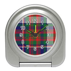 British Tartan Check Plaid Seamless Pattern Travel Alarm Clock by Wegoenart