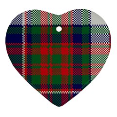 British Tartan Check Plaid Seamless Pattern Heart Ornament (two Sides)