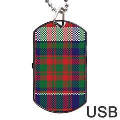 British Tartan Check Plaid Seamless Pattern Dog Tag Usb Flash (two Sides) by Wegoenart